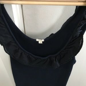 J Crew Navy Ruffled Tank